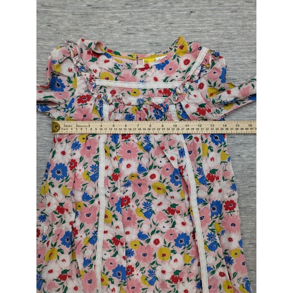 Mini Boden Floral Peasant Dress Girls 6-7 Long Sleeve Lightweight Boho Fairy - Picture 3 of 10